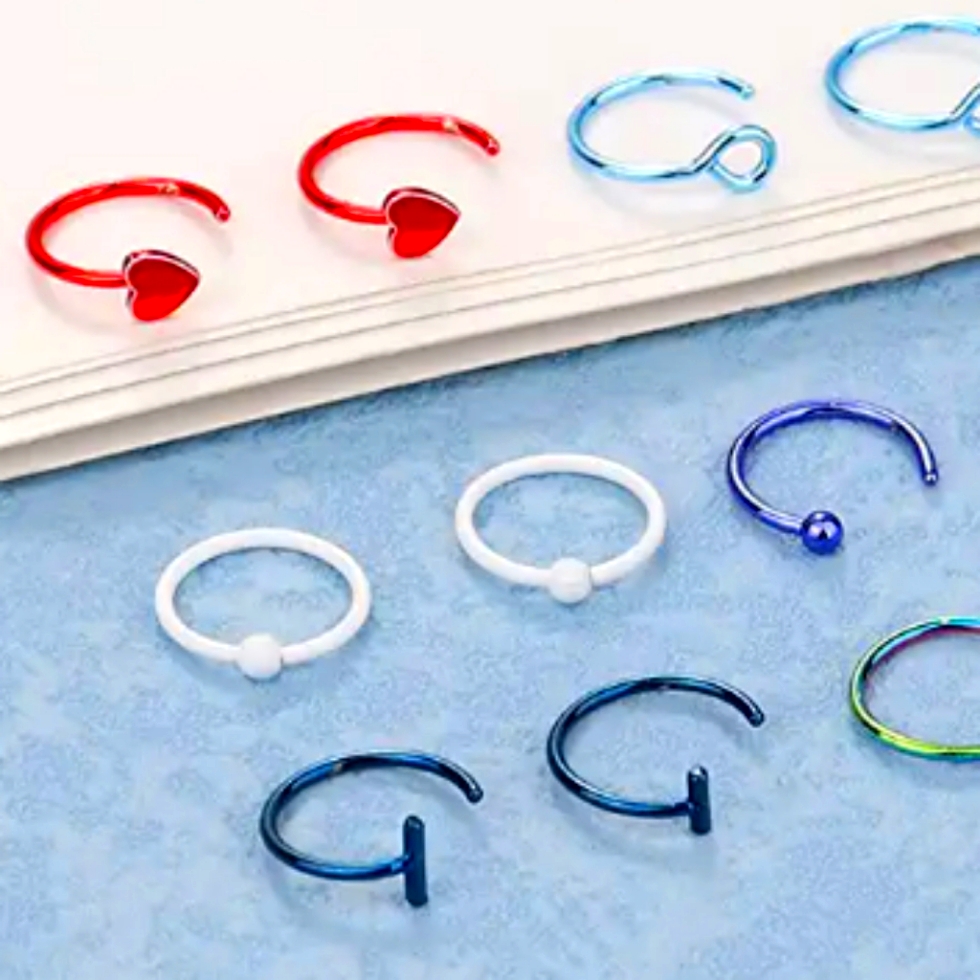 2 Nose Ring Hoops